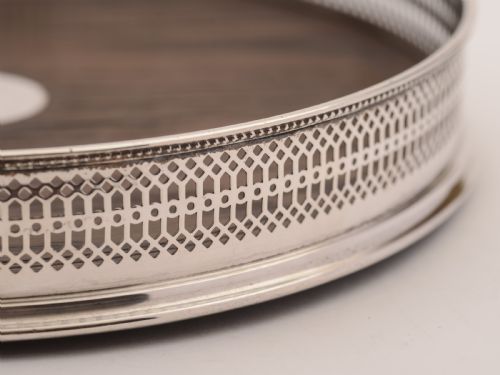 Oak and Silver Plated Gallery Tray Circa 1930