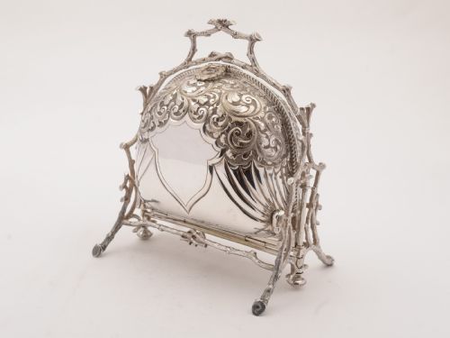 Victorian Silver Plated Folding Biscuit Box Circa 1890