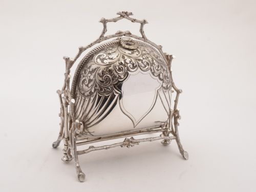 Victorian Silver Plated Folding Biscuit Box Circa 1890