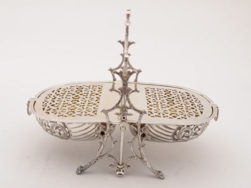 Victorian Silver Plated Folding Biscuit Box Circa 1890