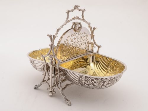 Victorian Silver Plated Folding Biscuit Box Circa 1890
