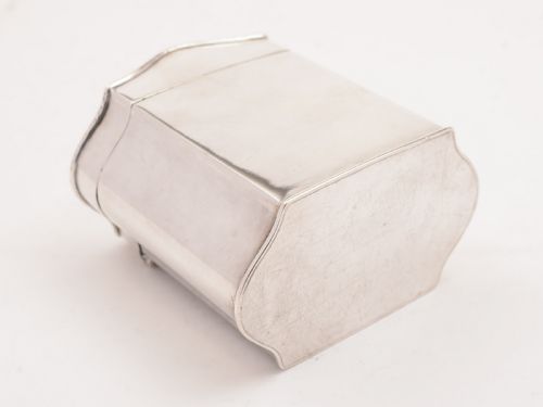 Edwardian Silver Plated tea Caddy with Spoon Circa 1905
