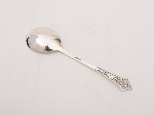 Cased Edwardian Silver Serving Spoon Sheffield 1905