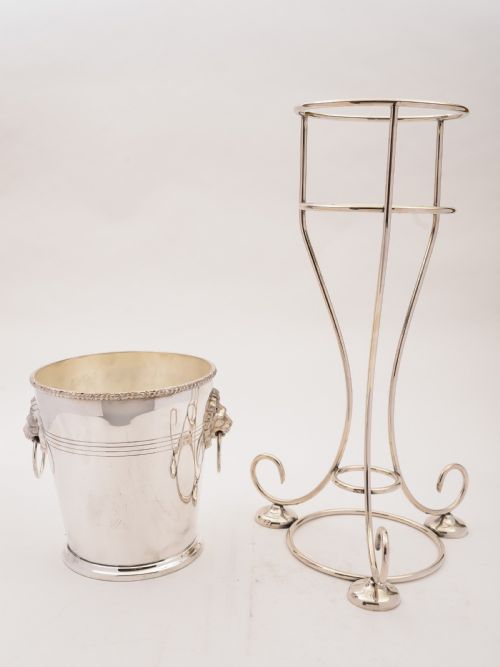 Champagne/Ice Bucket on Stand Circa 1930.