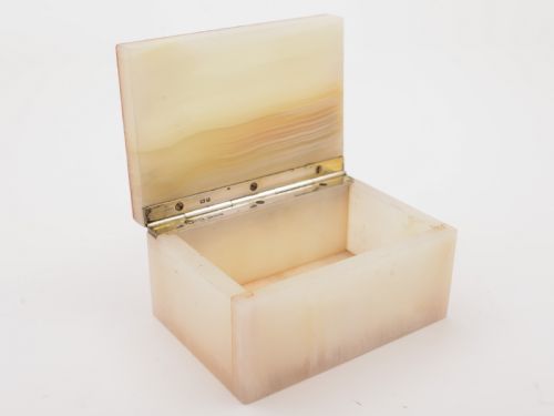 Onyx and Silver Table Box London 1947