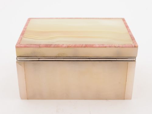 Onyx and Silver Table Box London 1947