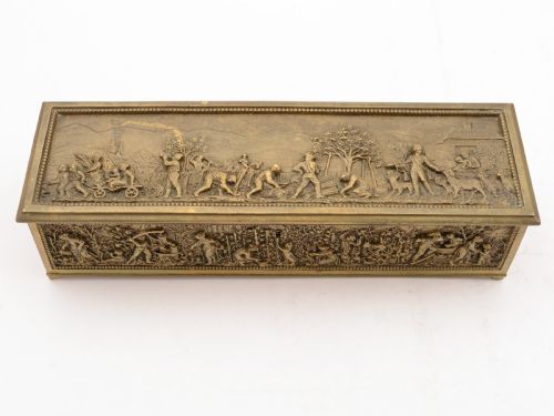 French Cast Brass Jewellery Casket Circa 1880