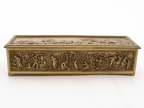 French Cast Brass Jewellery Casket Circa 1880