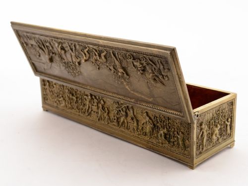 French Cast Brass Jewellery Casket Circa 1880