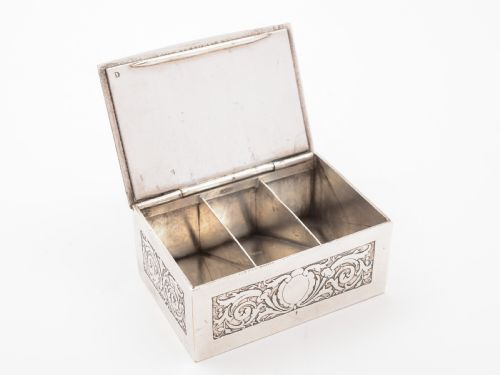 French Silver on Copper Stamp Box Circa 1900
