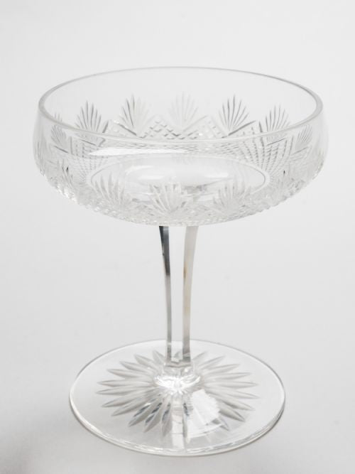 Set of 6 English Cut Glass Champagnes Circa 1920