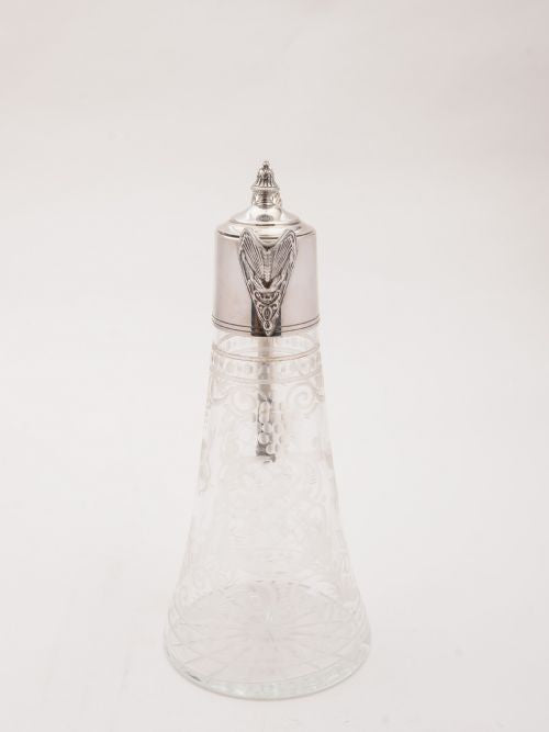 Victorian Cupid Etched Glass Claret Jug Circa 1890
