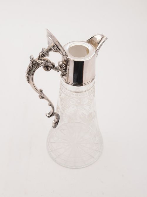 Victorian Cupid Etched Glass Claret Jug Circa 1890