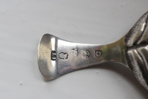 Georgian Silver Leaf Caddy Spoon Birmingham 1800