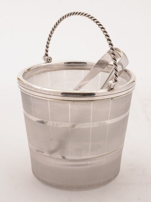 Victorian Ice Bucket and Ice Tongs Circa 1890