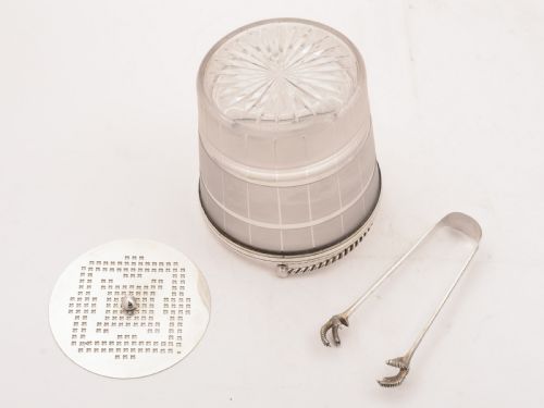 Victorian Ice Bucket and Ice Tongs Circa 1890