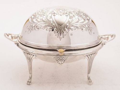 Victorian Silver Plated Rollover Dish Circa 1890