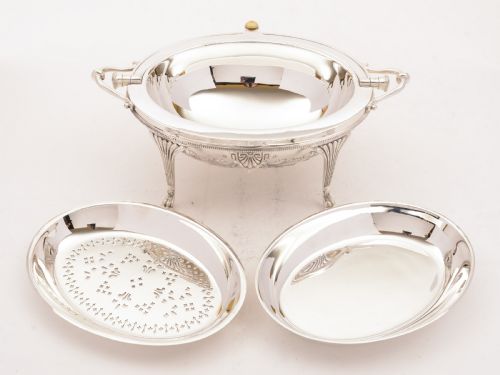 Victorian Silver Plated Rollover Dish Circa 1890