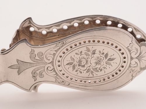 MOP and Silver Plated Serving Tongs Circa 1890