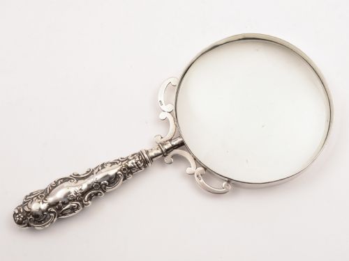 Edwardian Silver Magnifying Glass Birmingham 1902