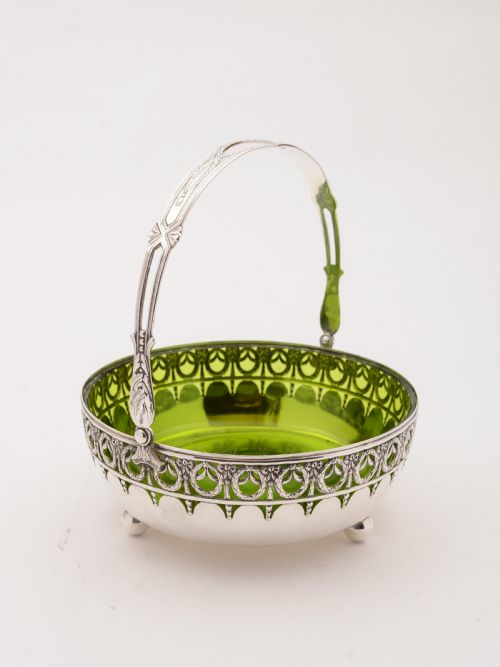 Edwardian Glass Lined Basket Circa 1905