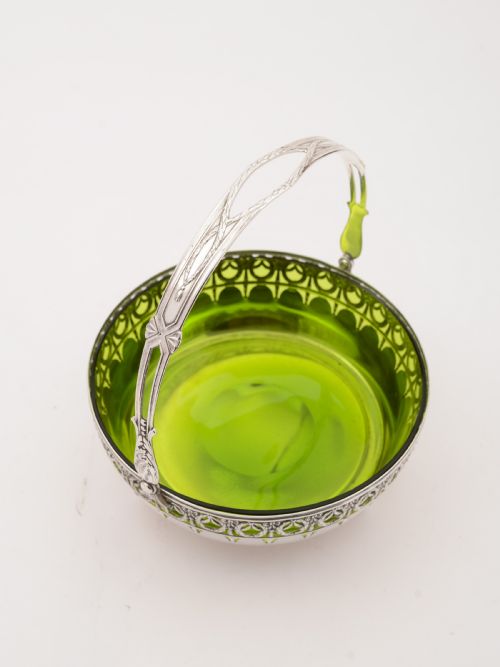 Edwardian Glass Lined Basket Circa 1905