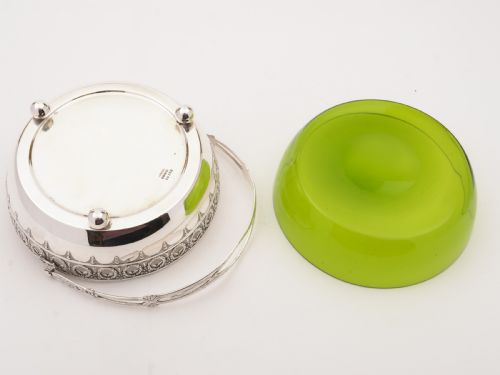 Edwardian Glass Lined Basket Circa 1905