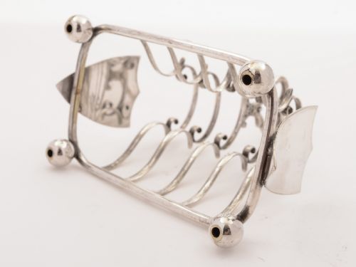 Edwardian Silver Plated Toast Rack Circa 1905