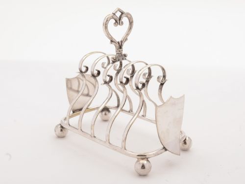 Edwardian Silver Plated Toast Rack Circa 1905