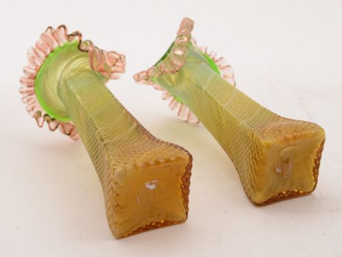 Pair of Victorian Glass Vases Circa 1890