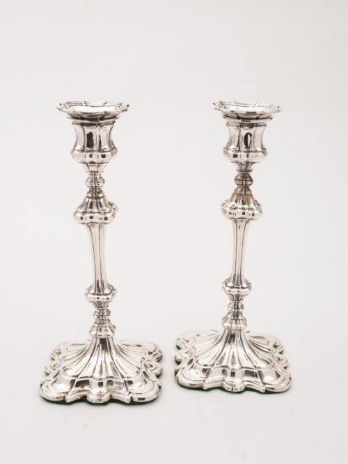 Pair of Elkington Silver Plated Candlesticks 1845