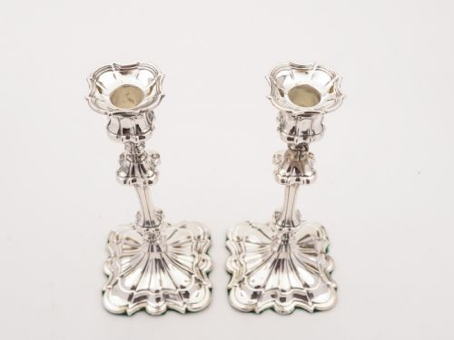 Pair of Elkington Silver Plated Candlesticks 1845