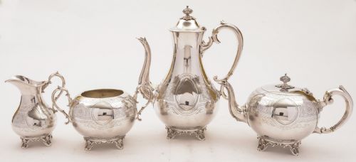 Victorian Silver Plated Tea Set Circa 1880
