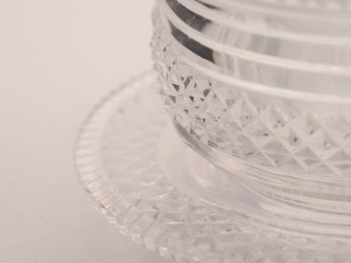 Edwardian Cut Glass Butter Dish Circa 1905