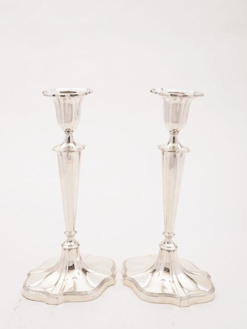 A Good Pair of Silver Plated Candlesticks Circa 1905