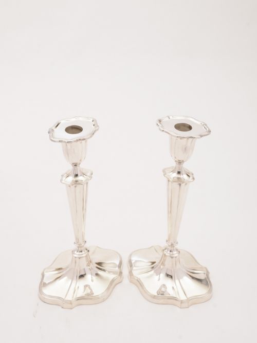 A Good Pair of Silver Plated Candlesticks Circa 1905