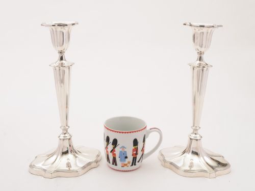 A Good Pair of Silver Plated Candlesticks Circa 1905
