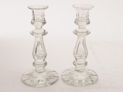 Nice Pair of Edwardian Cut Glass Candlesticks Circa 1905