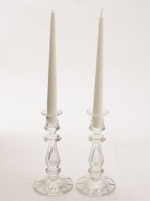 Nice Pair of Edwardian Cut Glass Candlesticks Circa 1905