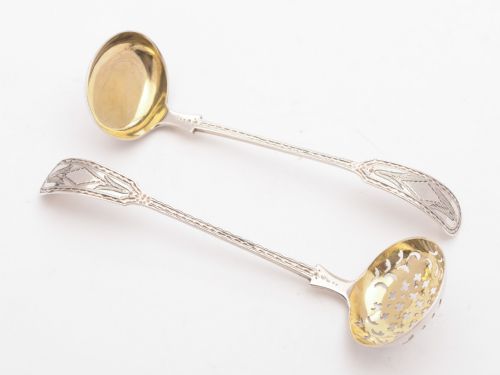 Rare Victorian Cased Silver Ladles Hallmarked Exeter 1875