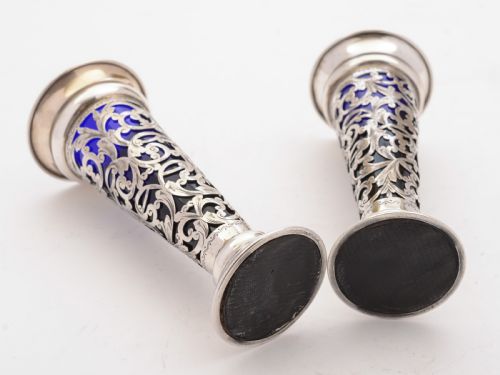 Gorgeous Edwardian Silver Vases Birmingham 1904
