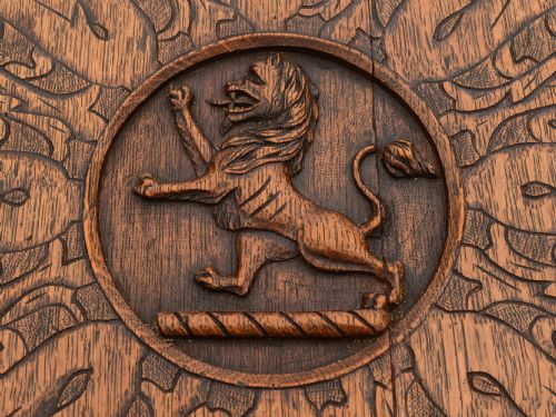 Stunning Victorian Carved Oak Lazy Susan Circa 1890