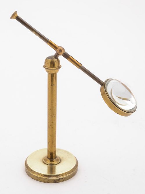 Victorian Scientific Brass Magnifying Glass Circa 1890