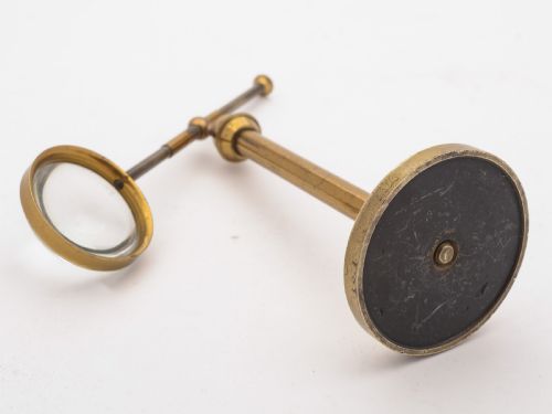 Victorian Scientific Brass Magnifying Glass Circa 1890