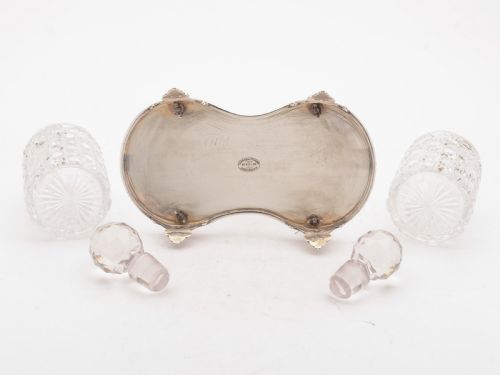 Fabulous Pair of Decanters in Stand Circa 1890