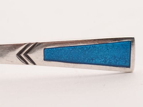 Beautiful Art Deco Silver and Enamel Spoons Sheffield 1935