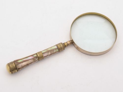 Lovely Mother of Pearl Handled Magnifying Glass Circa 1900