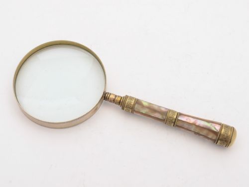 Lovely Mother of Pearl Handled Magnifying Glass Circa 1900