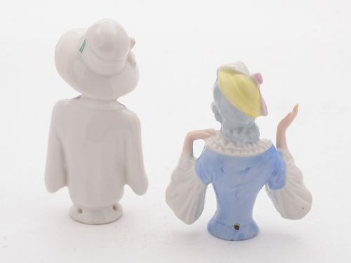 Nice Pair of German Porcelain Pin Dolls Circa 1925