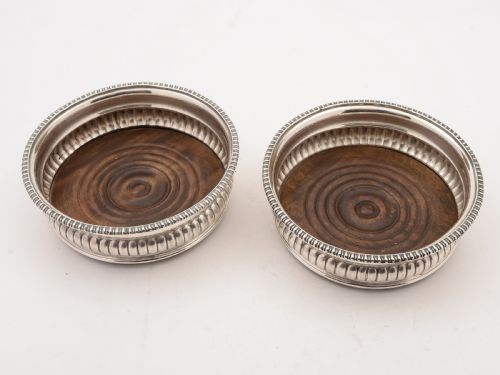Pair of Georgian Silver Plated Coasters